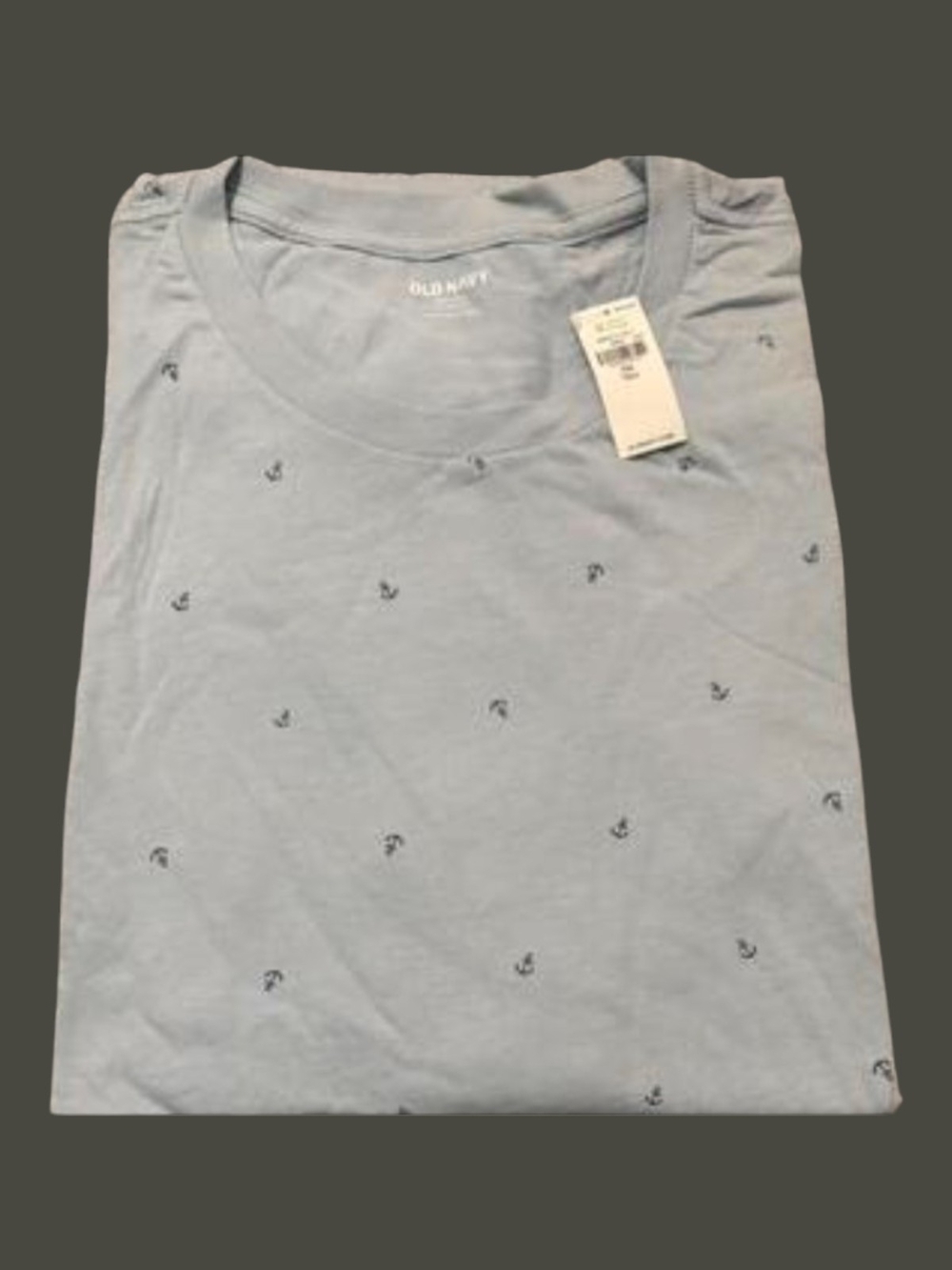 Old Navy Blue Short-Sleeve Men's Tee  Anchor 2XLT New. Crew Neck, Tall, Preppy
